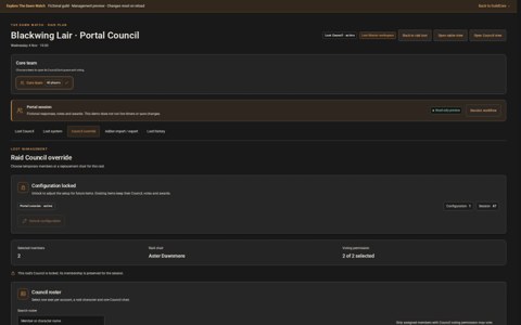 Raid council membership and voting overrides