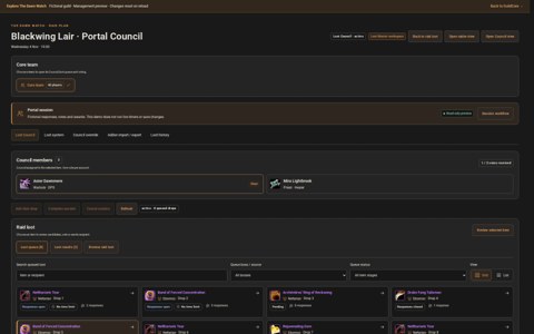 Loot Master controls for council responses, votes and awards