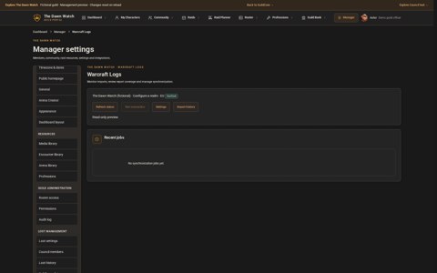 Warcraft Logs connection and report management